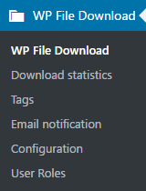 WP File Download Admin Menu