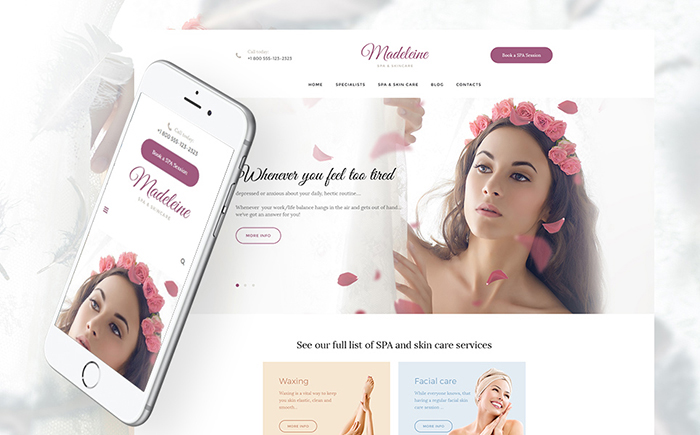 Madeline – Beauty Salon and Spa WordPress Template