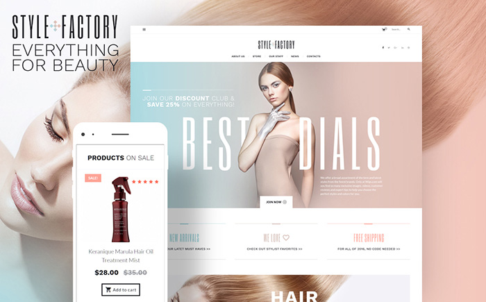 Style Factory – Hairdresser's and Hair Styling WooCommerce Template