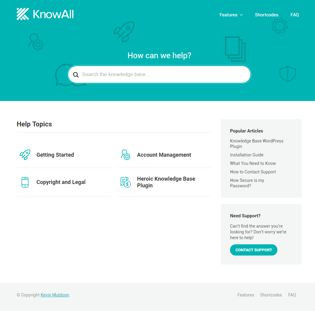 KnowAll Sample Layout