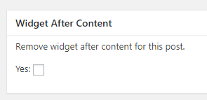 Remove Widget After Content