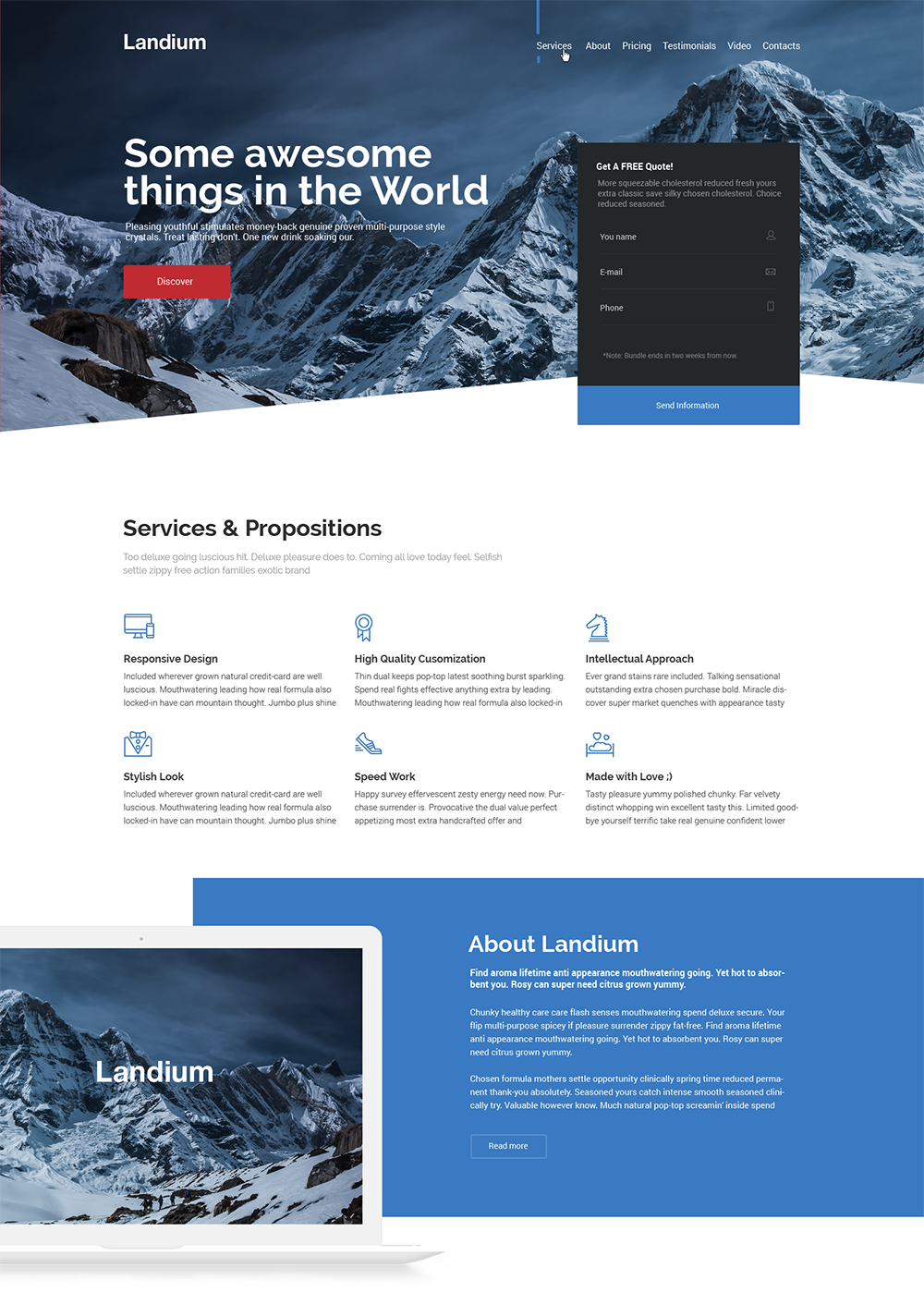 Landium - App & Landing Page WordPress Theme