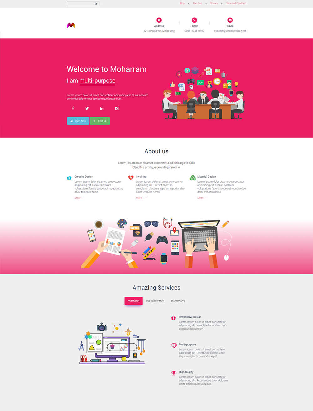 Moharram Landing Page WordPress Theme