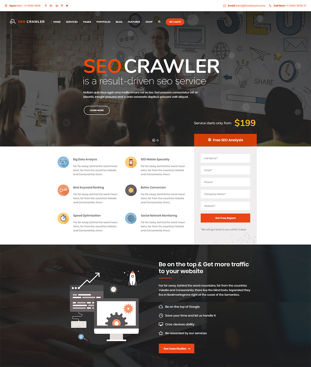 SEO Crawler Digital Marketing WordPress Theme