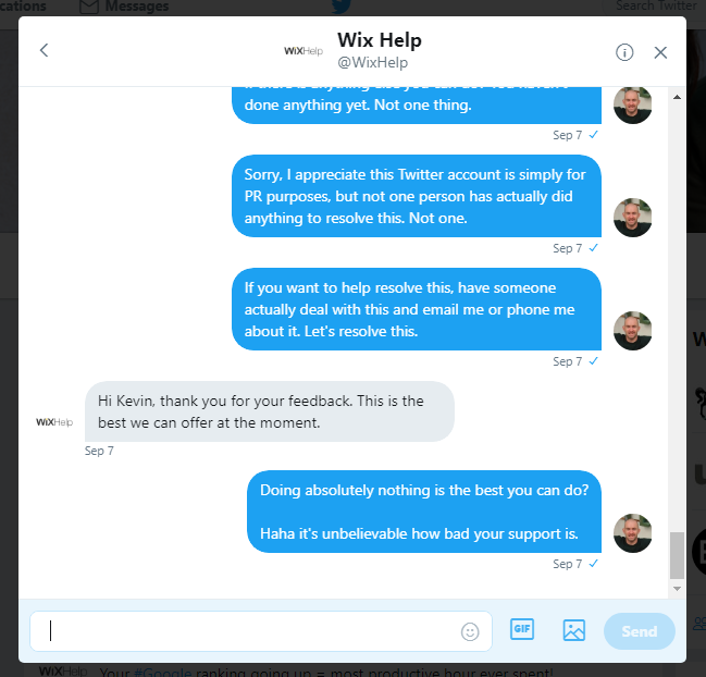 Wix Twitter Discussion