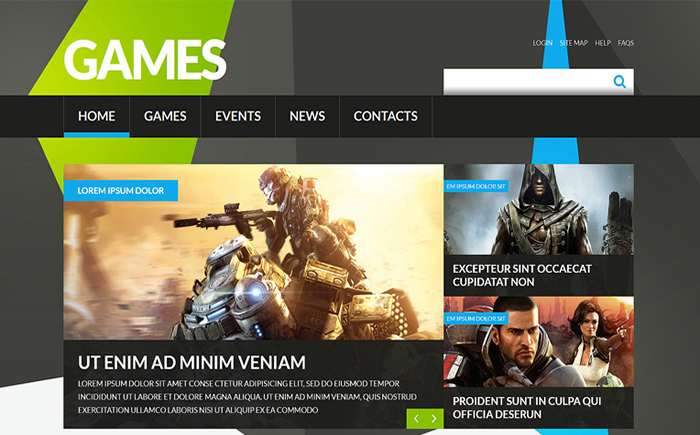 Flashy Game Portal Joomla Template