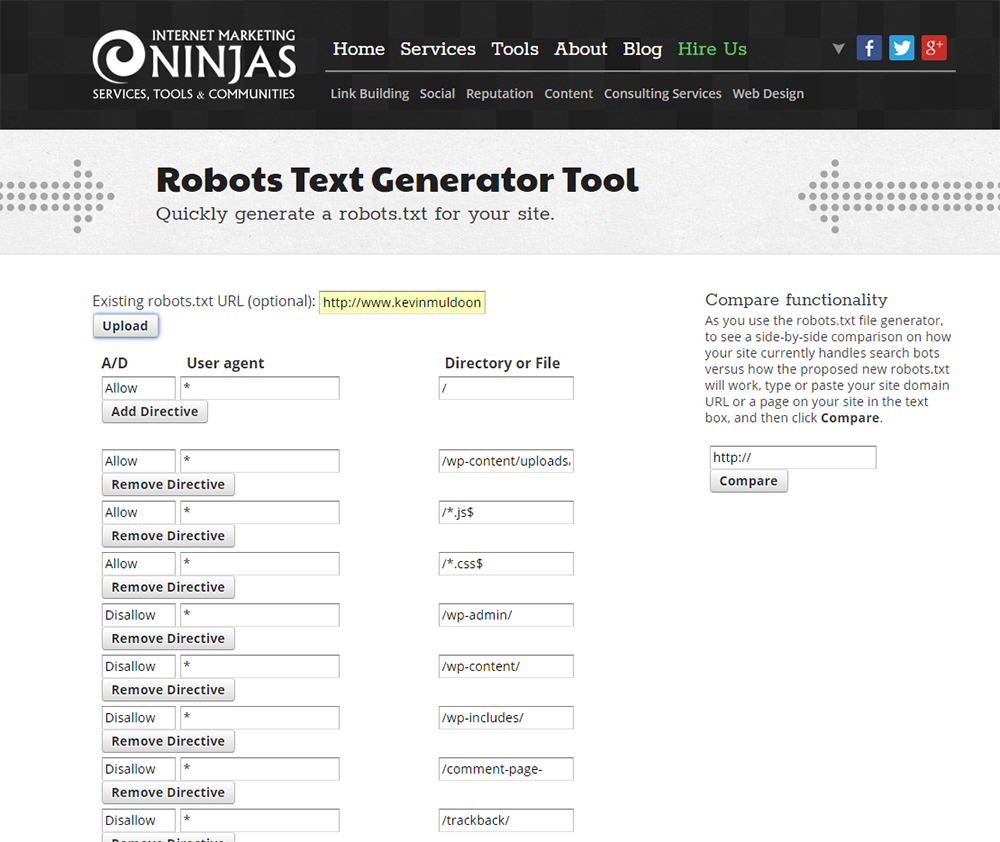 Robots Text Generator Tool