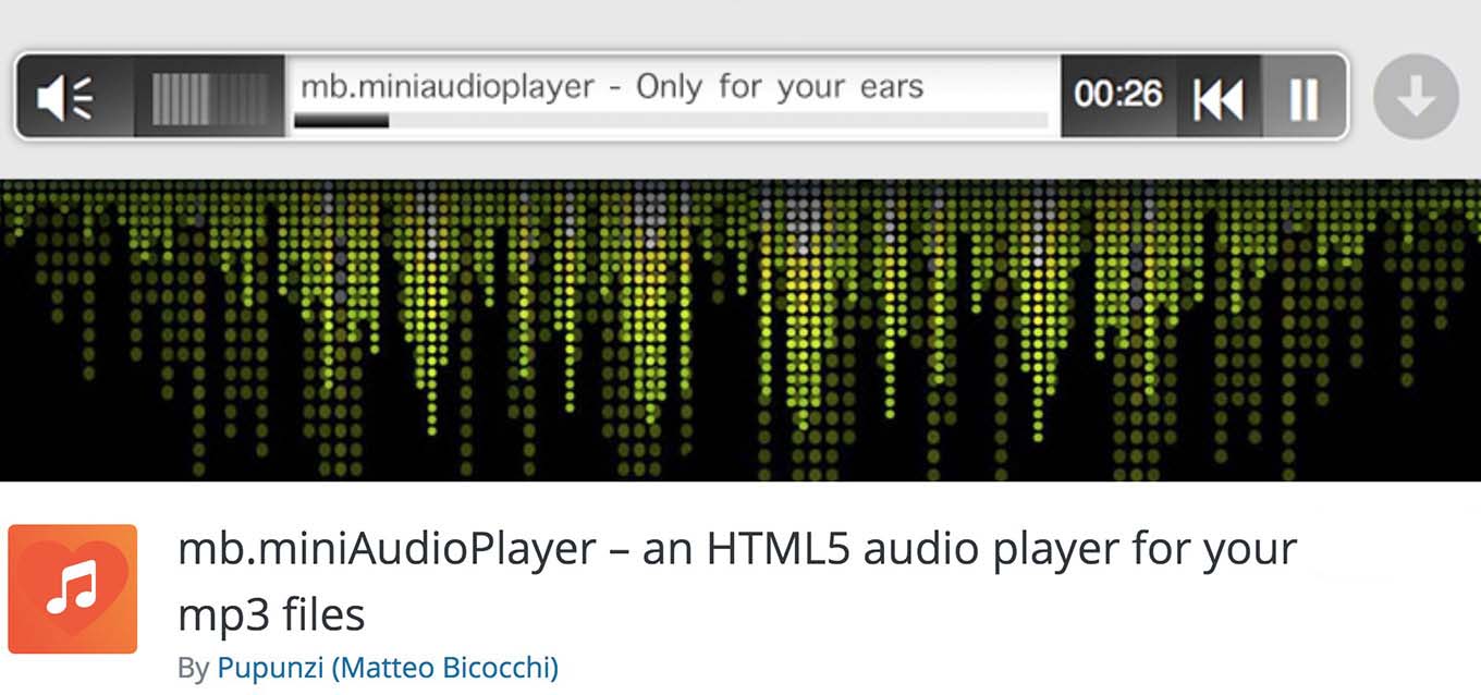Screenshot of the mb.miniAudioPlayer WordPress plugin