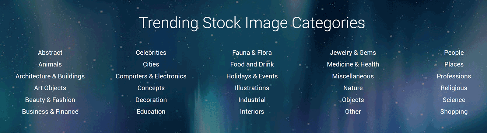 Stock Image Categories