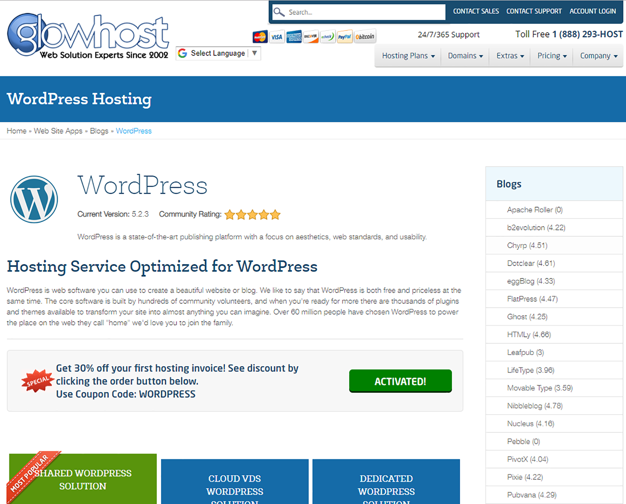 Glowhost WordPress Hosting