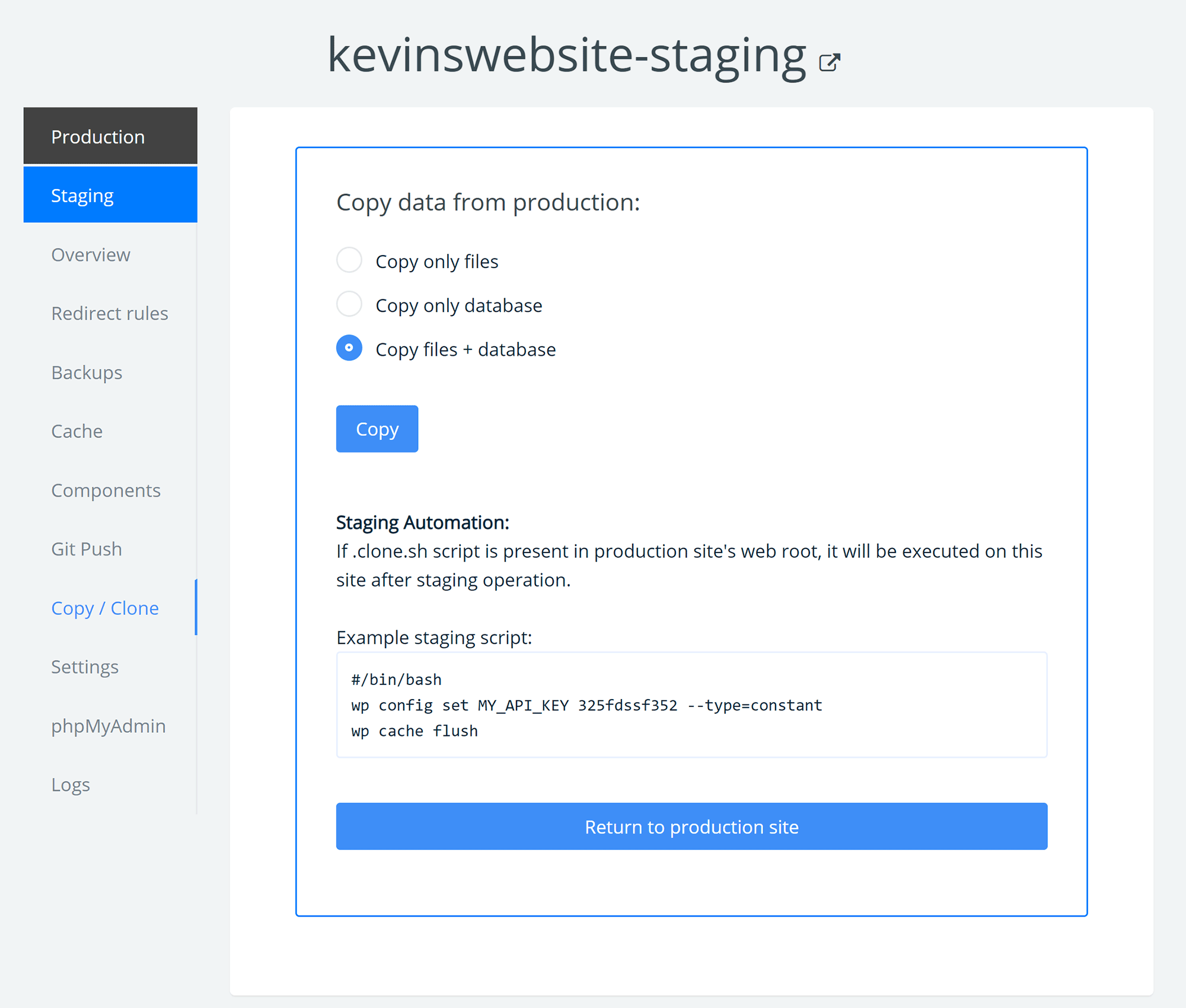 Website Staging