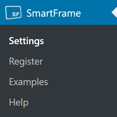 SmartFrame WordPress Menu