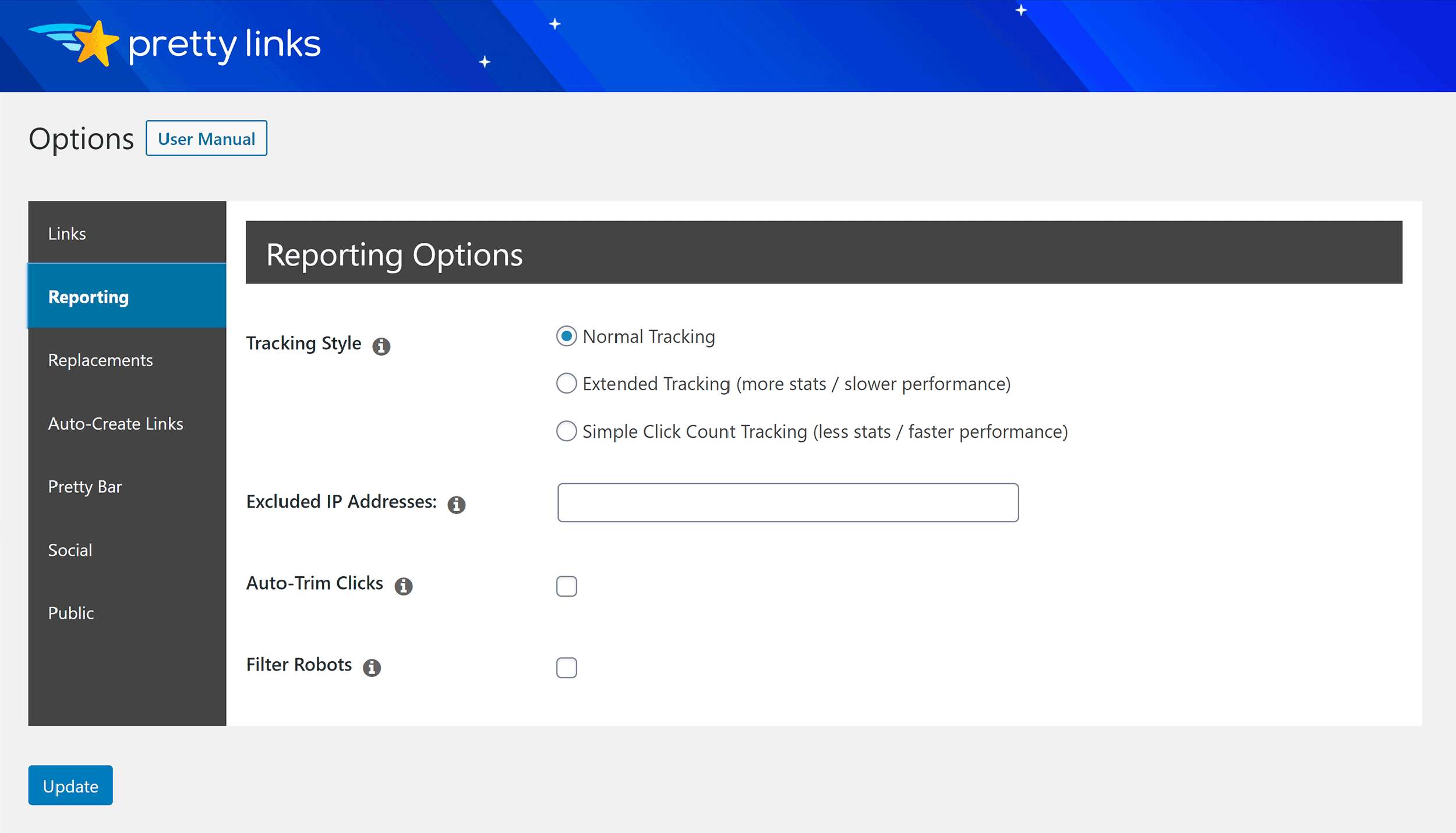 Reporting Options