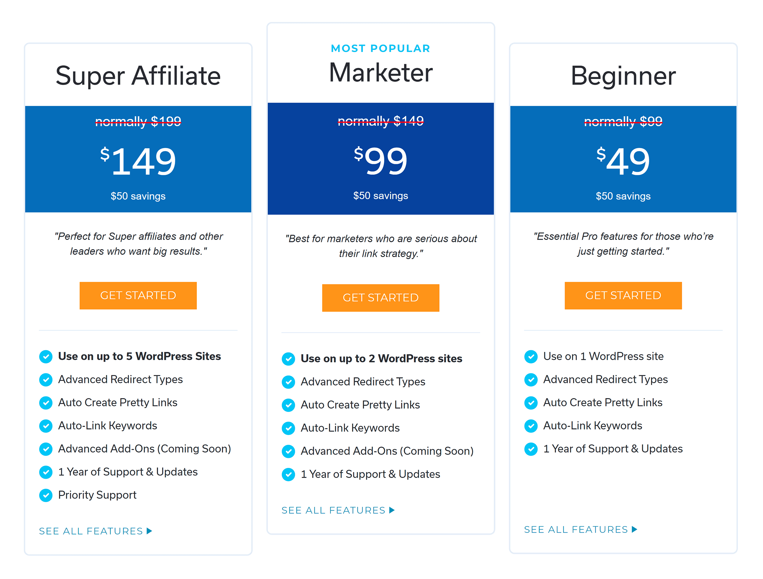 Pretty Links Pro Pricing