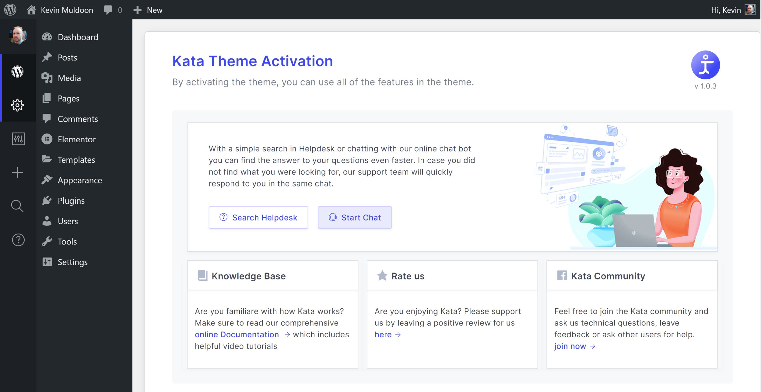 The Theme Activation Page