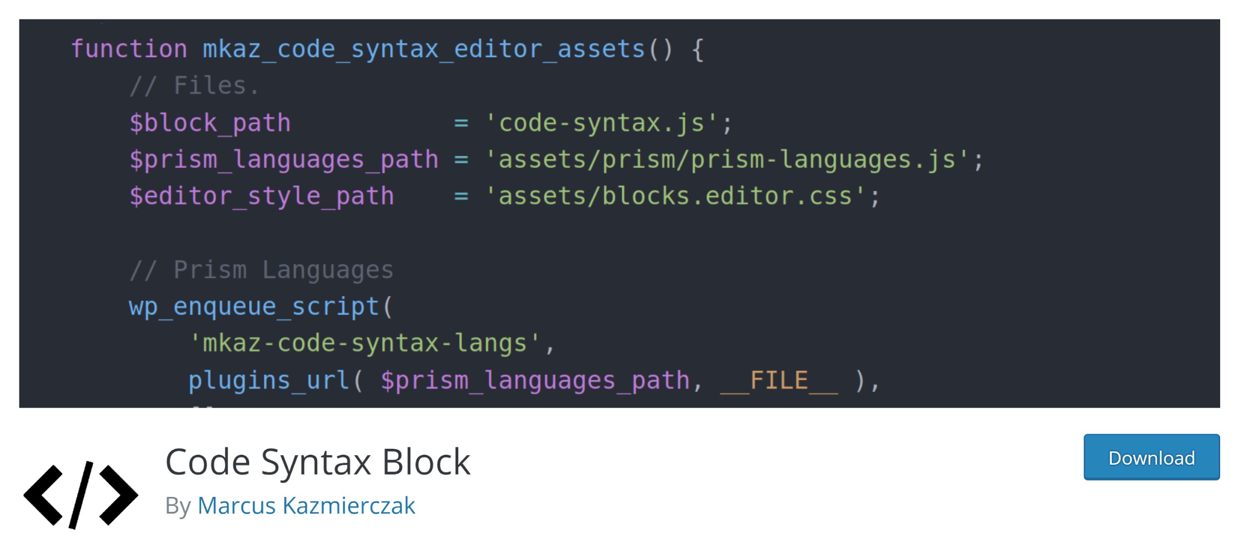 Code Syntax Block