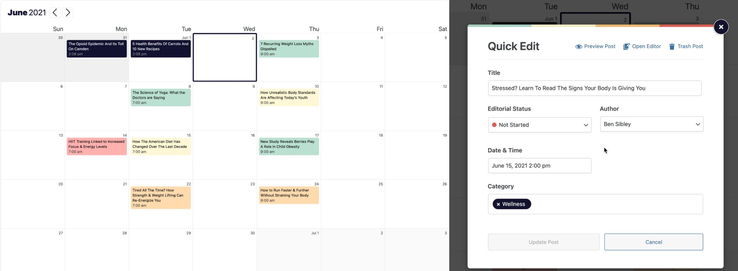 Strive Calendar Content Calendar