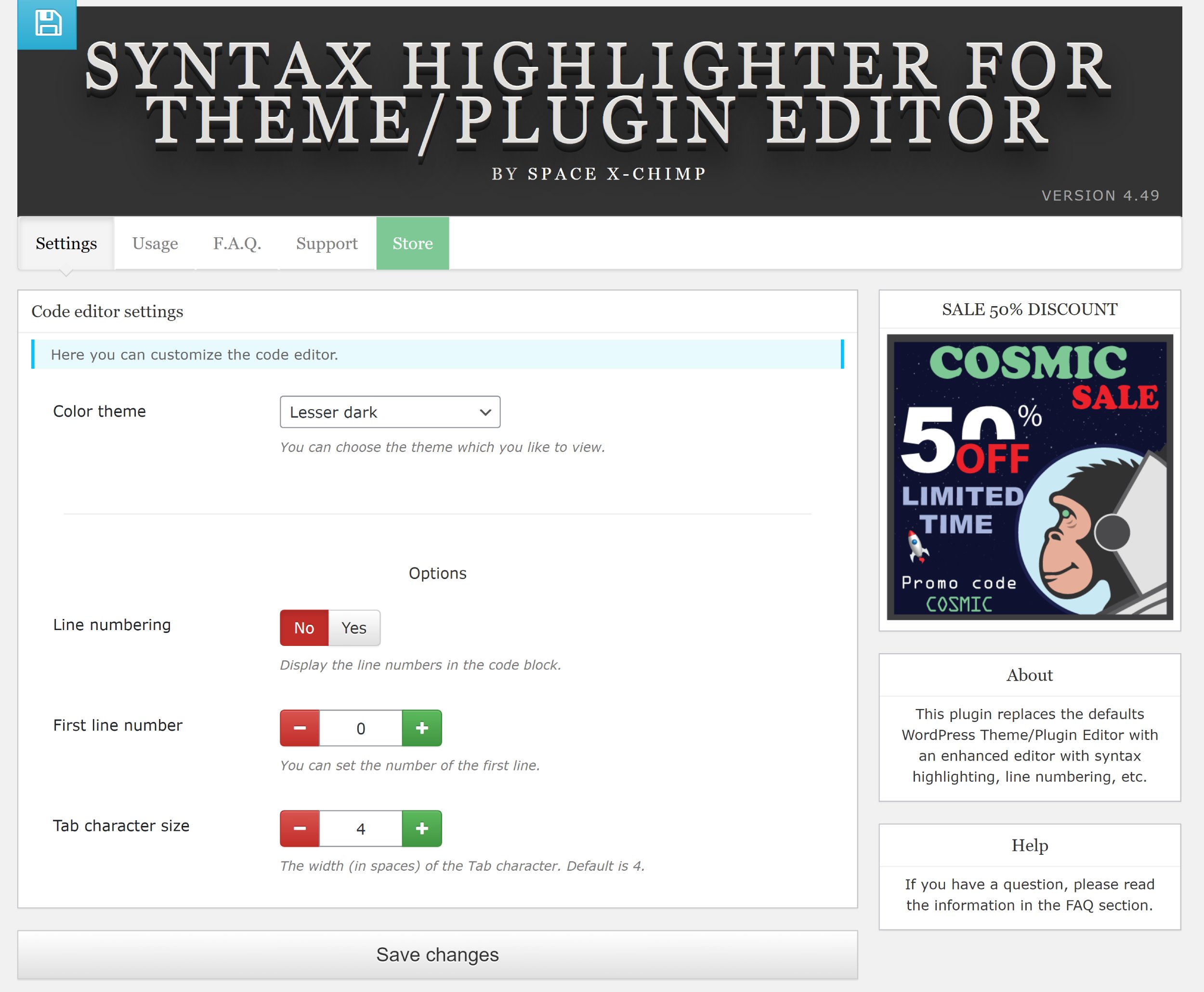 Syntax Highlighter for Theme/Plugin Editor