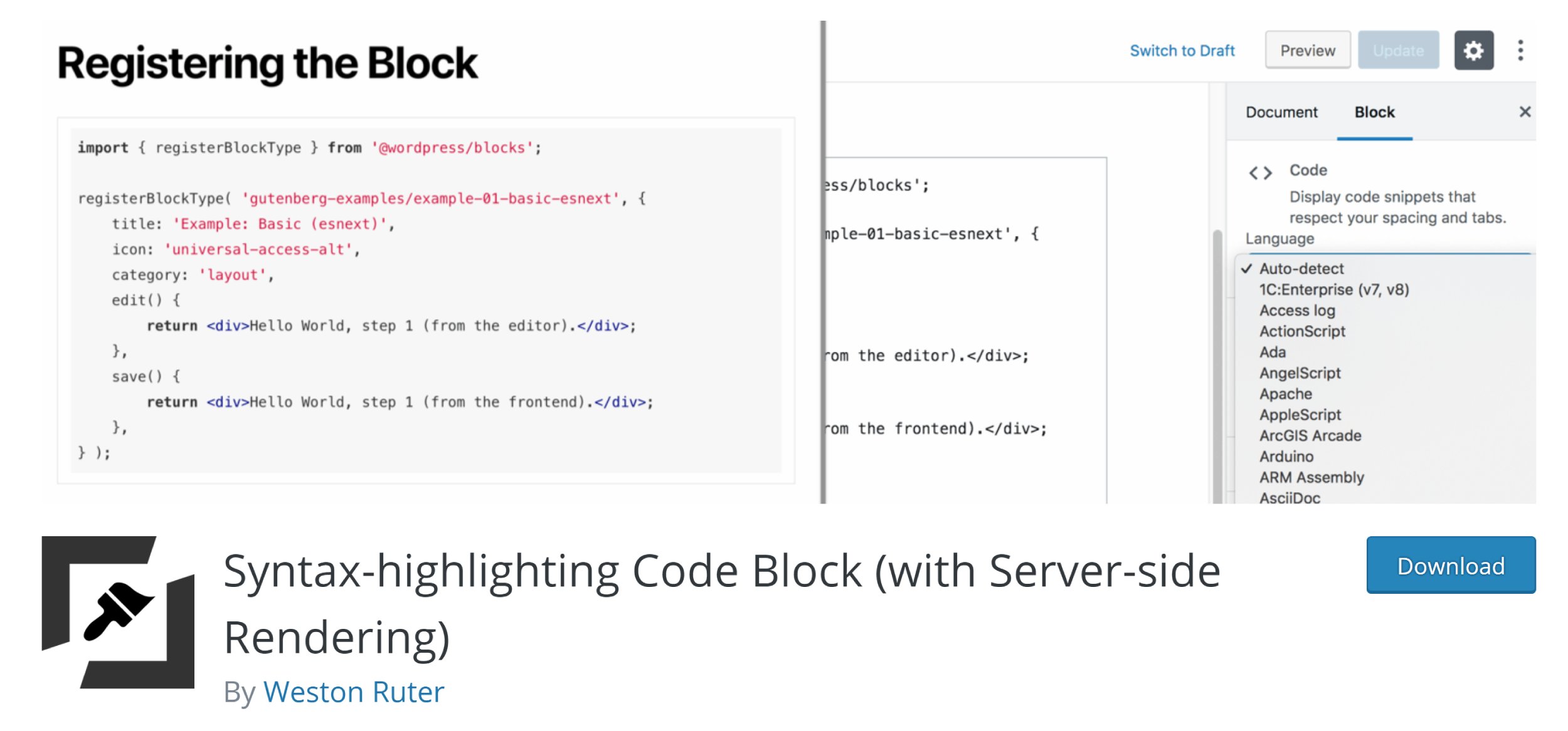 Syntax-highlighting Code Block (with Server-side Rendering)