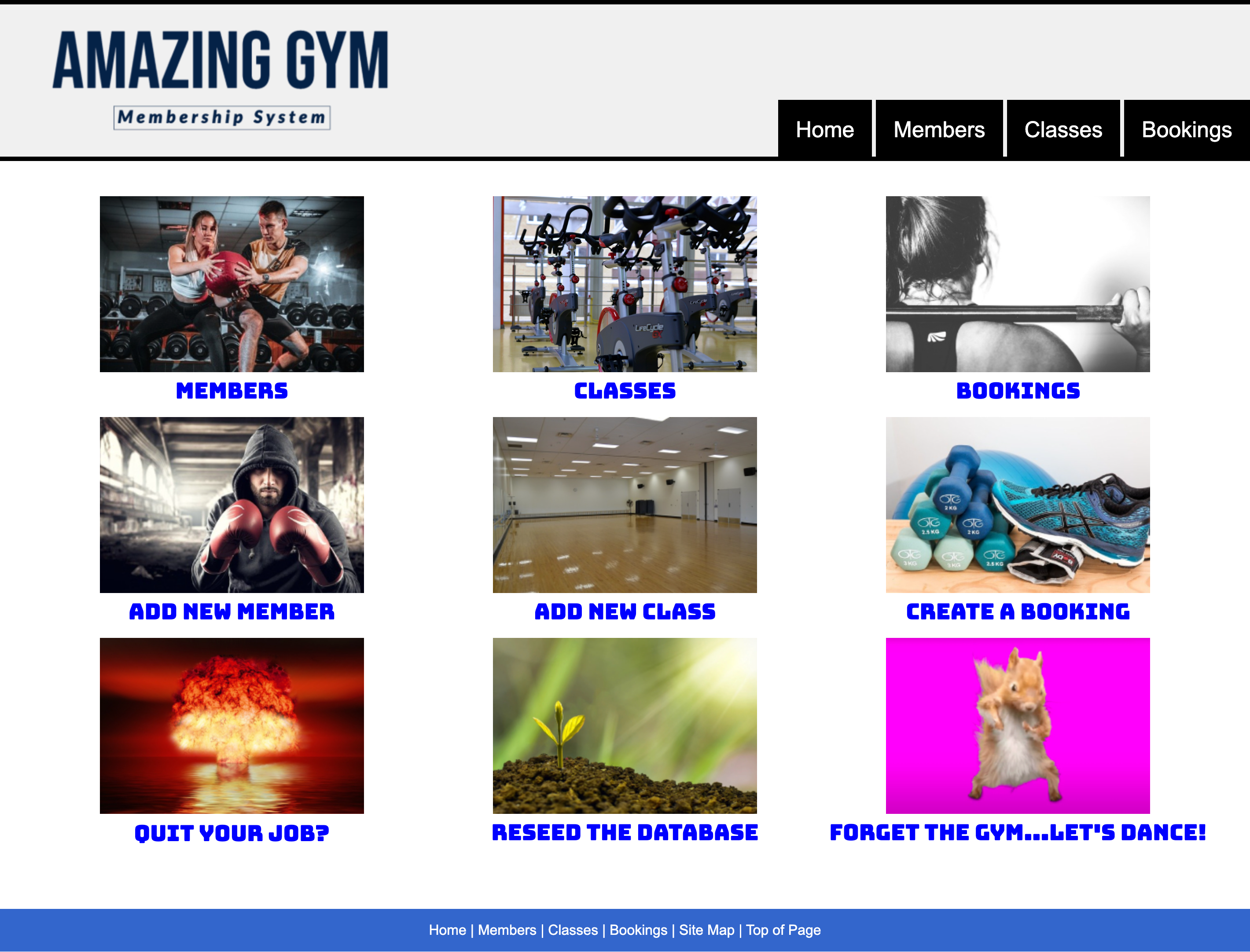 Amazing Gym Hom Page