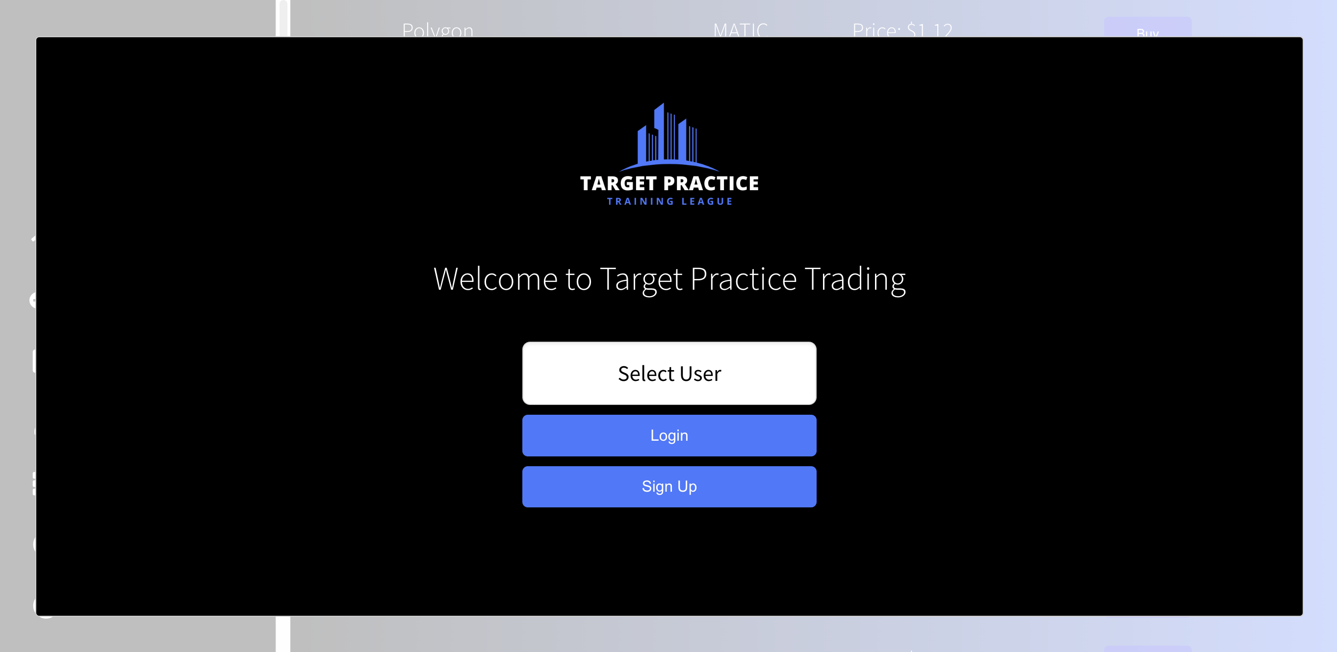 Target Practice Trading Login Page