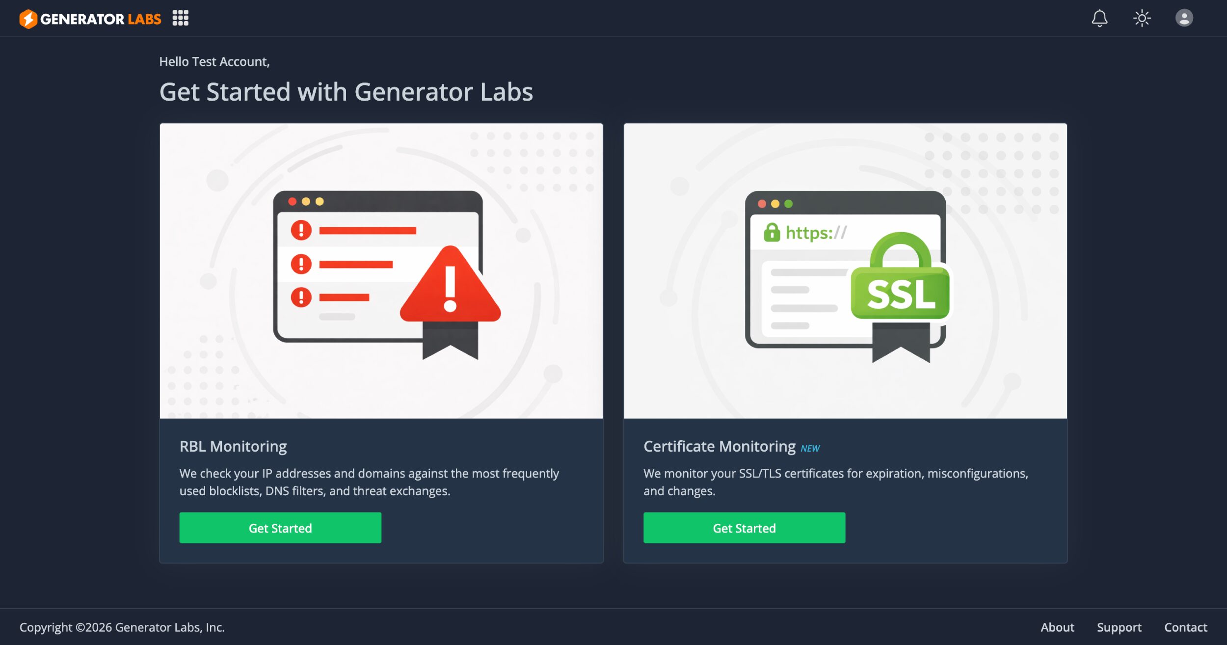 Generator Labs is simple to navigate.